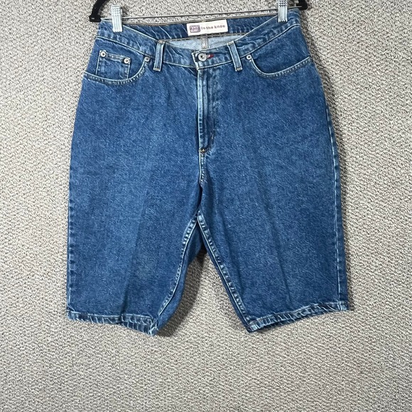 Vintage Faded Glory To The Knee Shorts Boys 12‎ Blue Denim Medium Wash Pockets - Picture 1 of 10